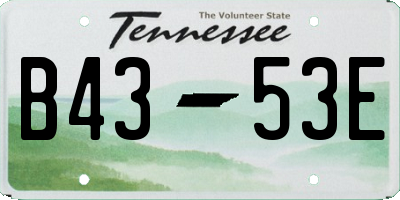 TN license plate B4353E