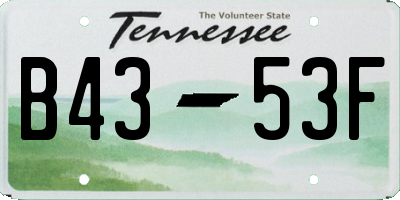 TN license plate B4353F