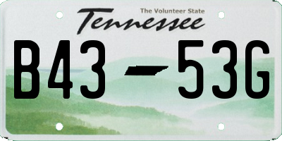 TN license plate B4353G