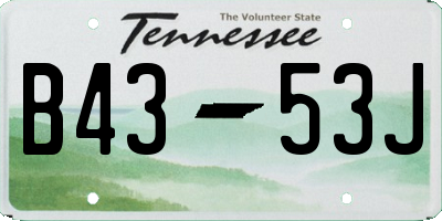 TN license plate B4353J
