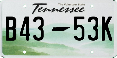 TN license plate B4353K