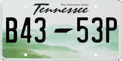TN license plate B4353P