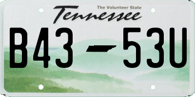 TN license plate B4353U