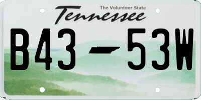 TN license plate B4353W