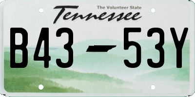 TN license plate B4353Y
