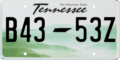TN license plate B4353Z