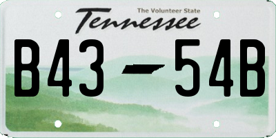 TN license plate B4354B