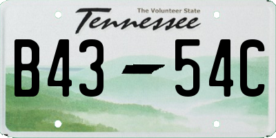 TN license plate B4354C