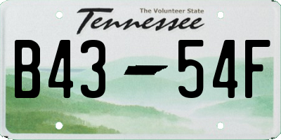 TN license plate B4354F