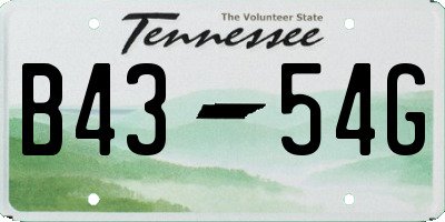 TN license plate B4354G