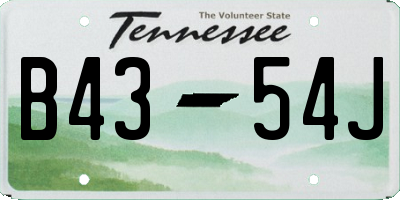 TN license plate B4354J