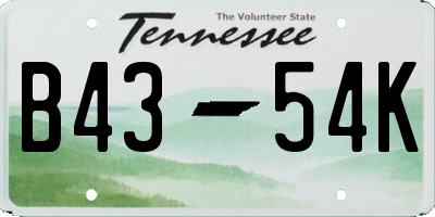 TN license plate B4354K