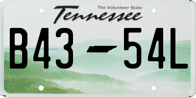 TN license plate B4354L