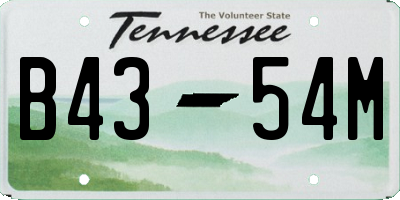 TN license plate B4354M