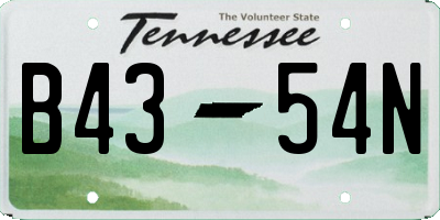 TN license plate B4354N