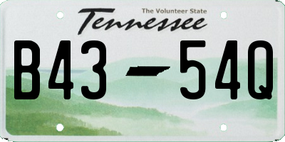 TN license plate B4354Q