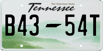 TN license plate B4354T