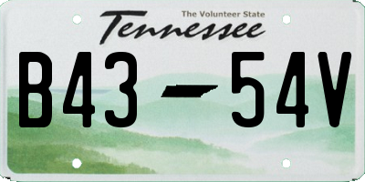 TN license plate B4354V