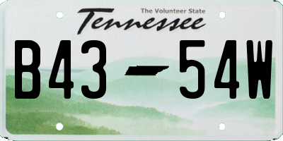 TN license plate B4354W