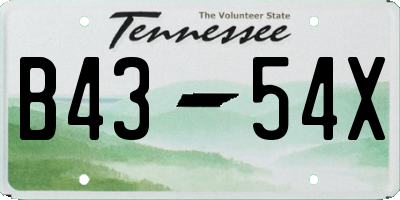 TN license plate B4354X