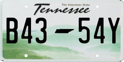 TN license plate B4354Y