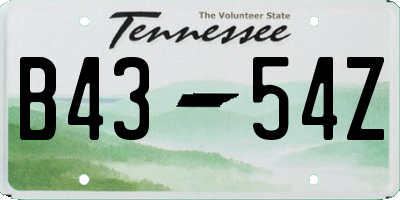 TN license plate B4354Z