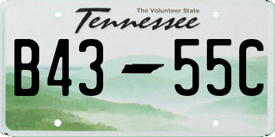 TN license plate B4355C