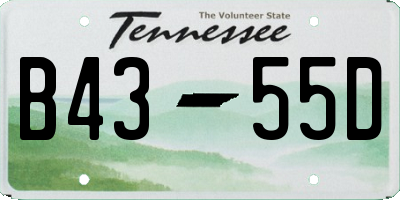 TN license plate B4355D