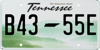 TN license plate B4355E