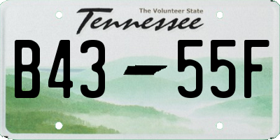TN license plate B4355F