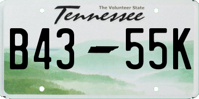 TN license plate B4355K