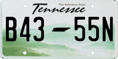 TN license plate B4355N