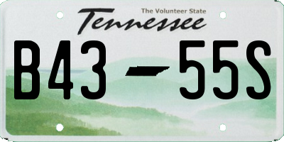 TN license plate B4355S