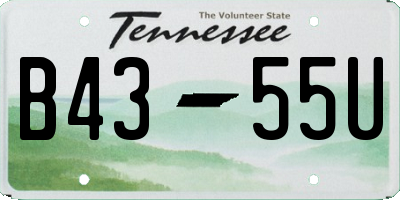 TN license plate B4355U