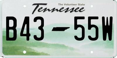 TN license plate B4355W