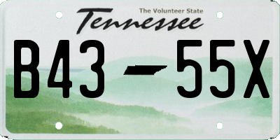 TN license plate B4355X