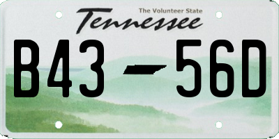 TN license plate B4356D