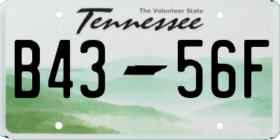 TN license plate B4356F