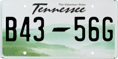 TN license plate B4356G