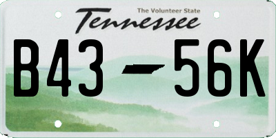 TN license plate B4356K