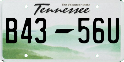 TN license plate B4356U