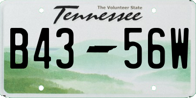 TN license plate B4356W