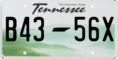 TN license plate B4356X