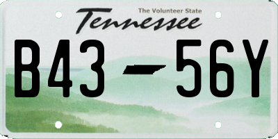 TN license plate B4356Y