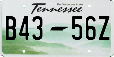 TN license plate B4356Z