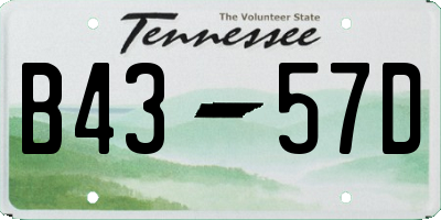 TN license plate B4357D