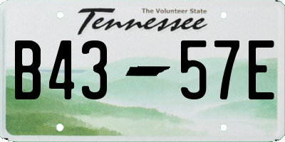 TN license plate B4357E
