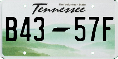 TN license plate B4357F