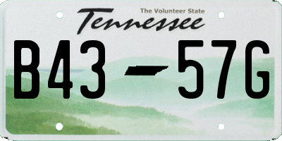 TN license plate B4357G