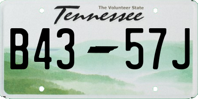 TN license plate B4357J